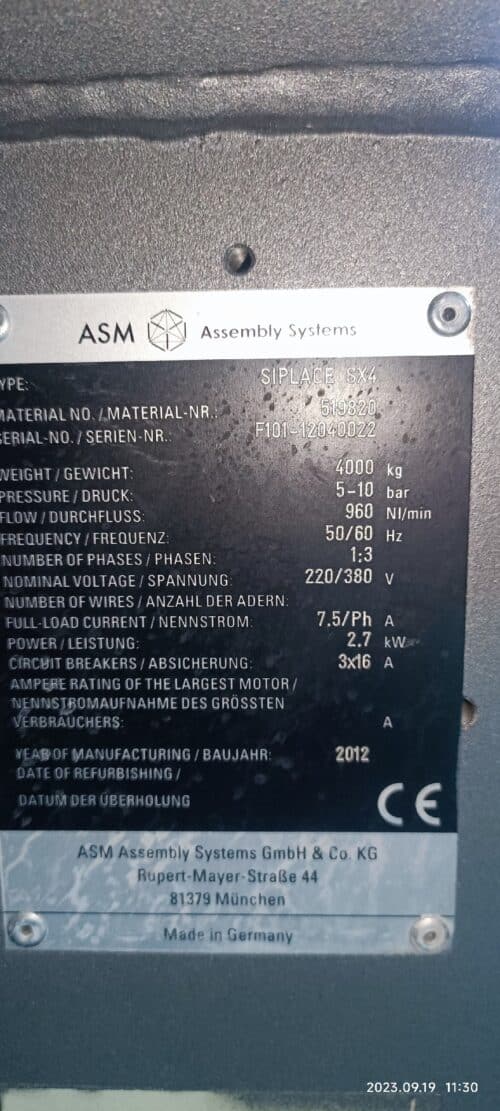 Máquina de colocación Siemens SIPLACE SX4